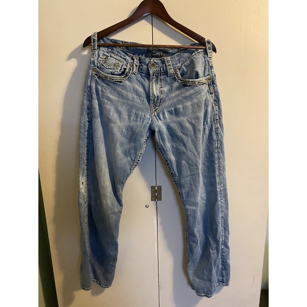 Silver Jeans Co Gordie Jeans Mens 32x32 Blue Good Relaxed Straight M83454LDS338